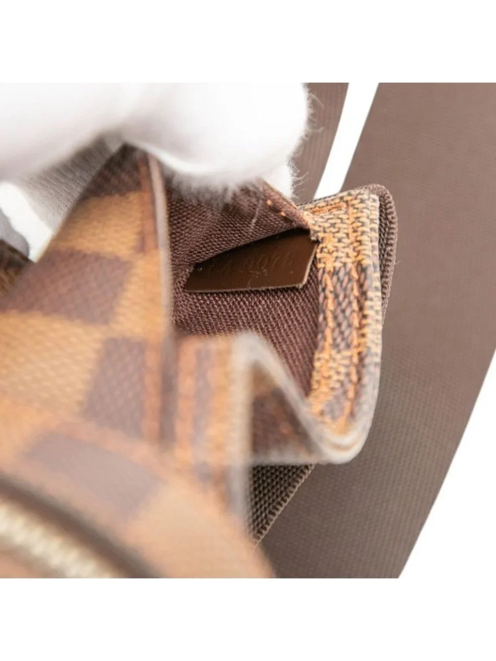 Louis Vuitton Damier Geronimos Shoulder Bag Brown Leather